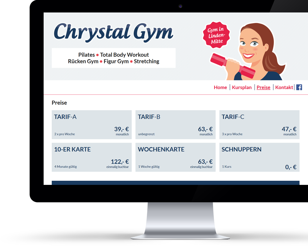 Chrystal Gym Computer Screen